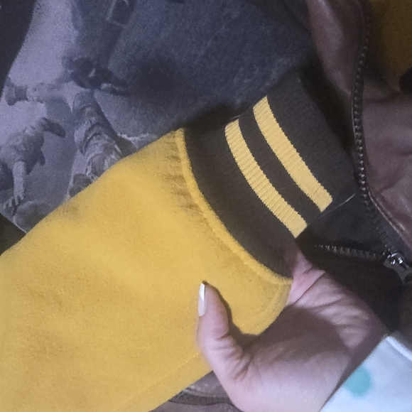 Varsity Jacket Large Wool And Leather Itialian Made - Picture 2 of 3